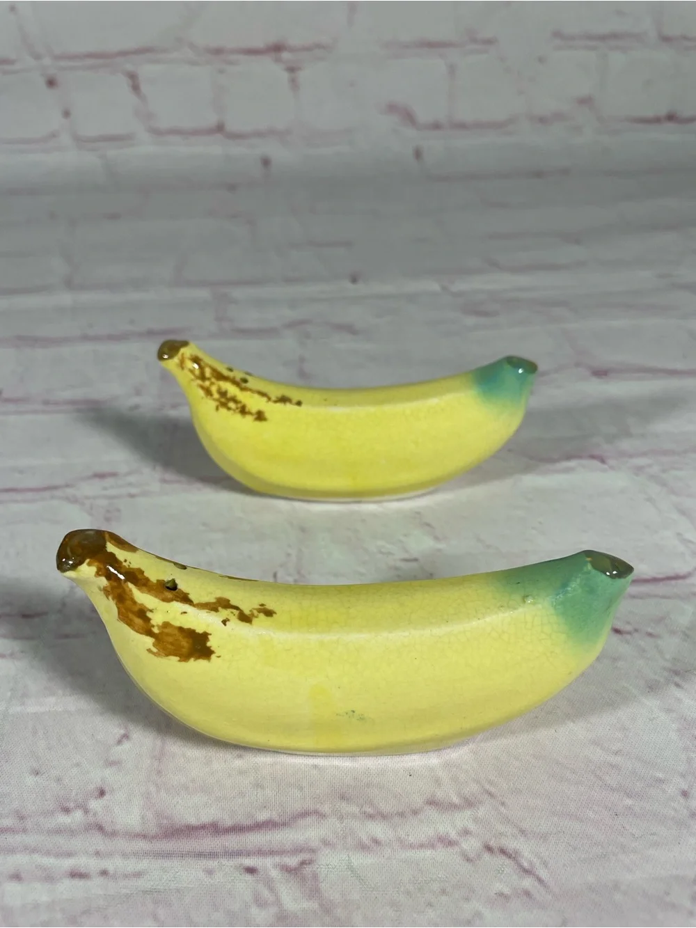 Vintage Hand Painted Ceramic Banana Salt and Pepper Shaker Pair Japan